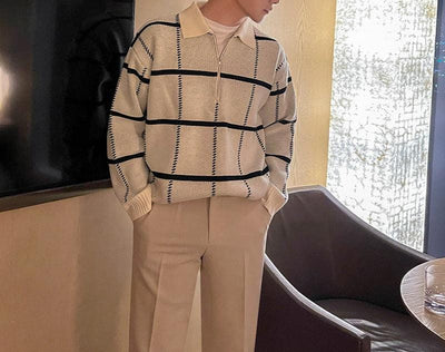 Heracles - Karierter Old Money Zip-up