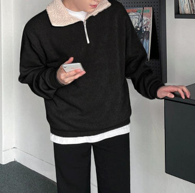 Heracles - Plüsch Winter Halb-Zip Pullover