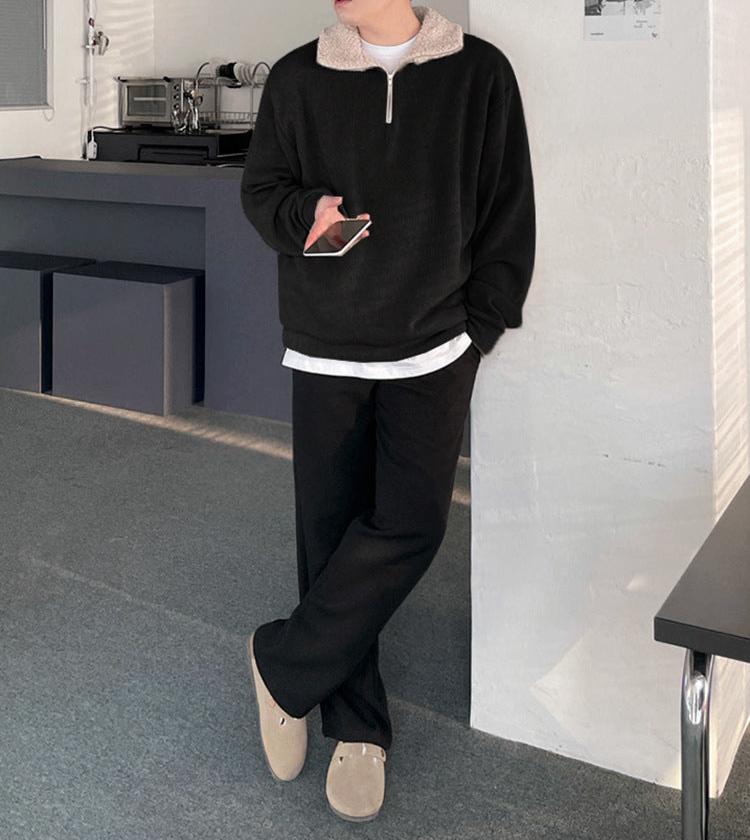 Heracles - Plüsch Winter Halb-Zip Pullover