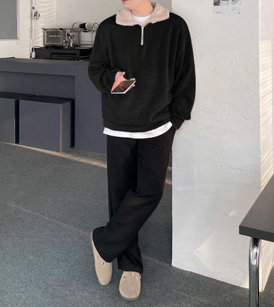 Heracles - Plüsch Winter Halb-Zip Pullover