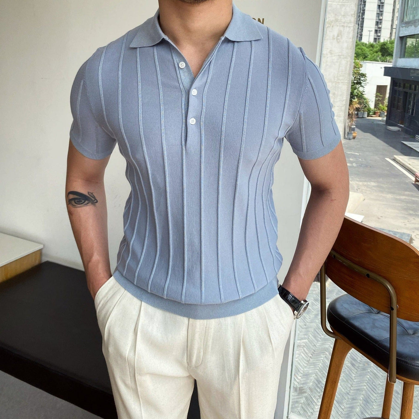 Heracles - Gestreiftes Polo im Old-Money-Stil